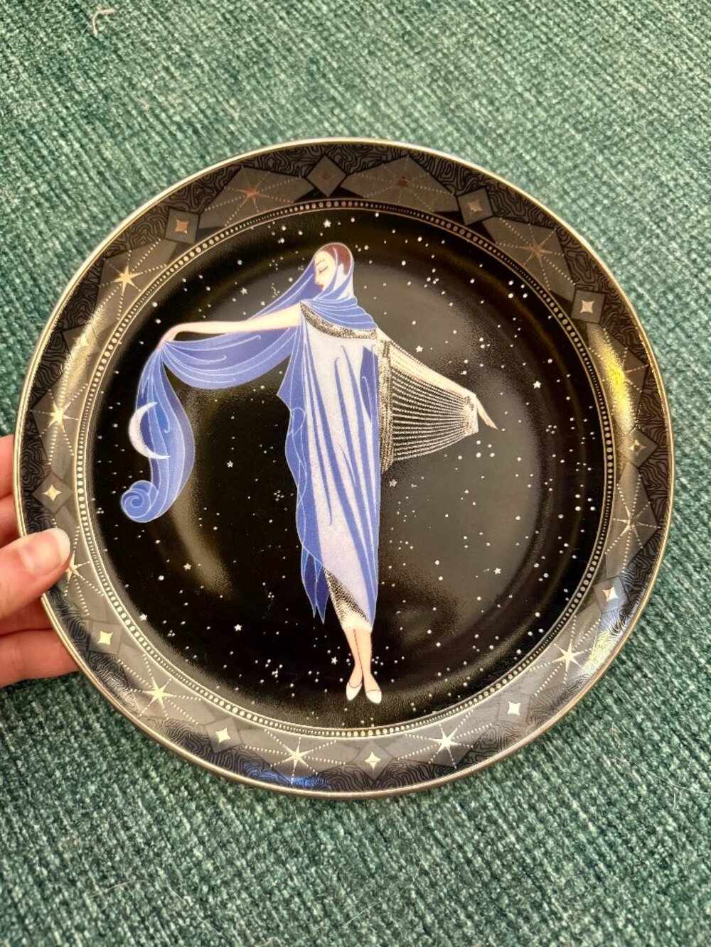 Royal Doulton House of Erté "Moonlight" Franklin Mint Plate